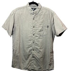 Molokai Surf Co.‎ Button Up Shirt Short Sleeve Casual Top Mens Size L Gray